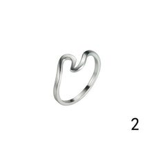 Load image into Gallery viewer, New 925 Sterling Silver Simple Dainty Thin Wave Ring Beach Sea Surfer Island Jewelry