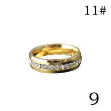 Load image into Gallery viewer, 18K Gold Plated Diamond Ring High Quality Stainless Steel for Men and Women Fashion Couple Ring Gold/ Silver